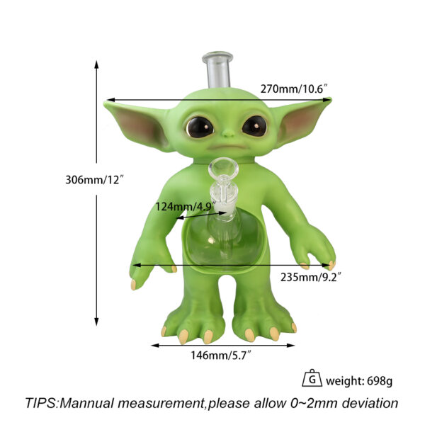 12 inches  Yoda glass water pipe - Image 10