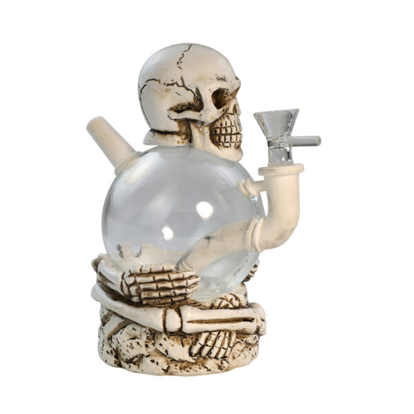 Resin Skull Ball Smoking Glass Water Pipe - Image 2