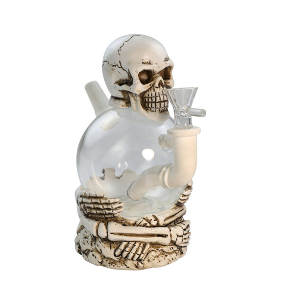 Resin Skull Ball Smoking Glass Water Pipe - Image 3